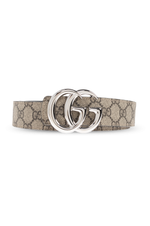 GUCCI ホワイト GGパターン ベルト GG Marmont wide belt in white leather | GUCCI® US